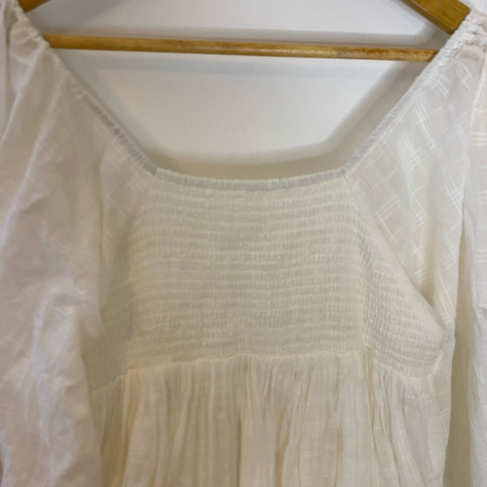 Free People Ari Cotton Crochet Front Babydoll Ruffled Mini Dress - Picture 10 of 14